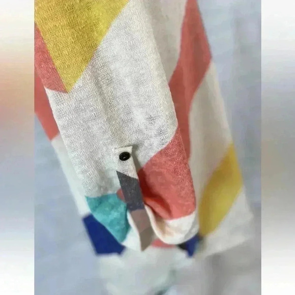 FLAMINGO URBAN Fashion Break Stripe Adjustable 3/4 Sleeve‎ Scoop Woman’s Size M - Picture 7 of 16